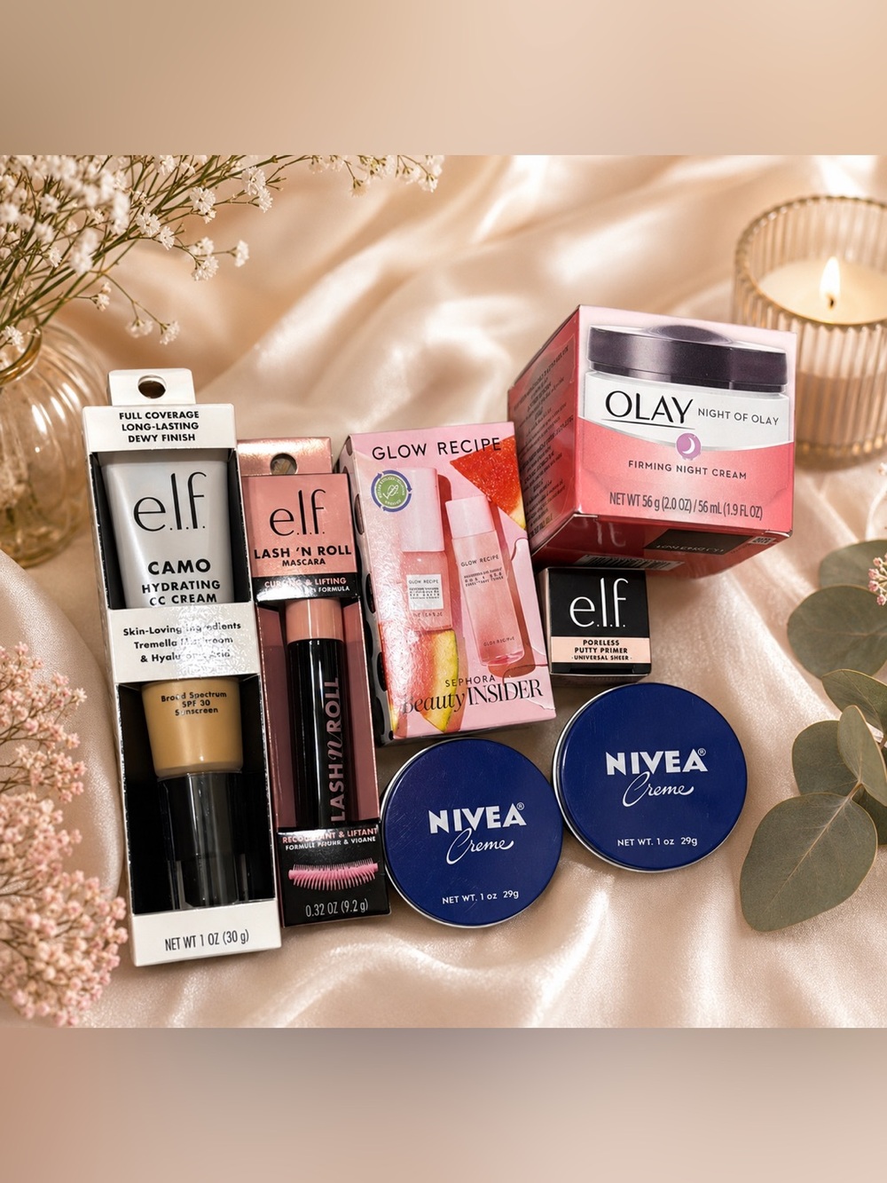 Bundle of cosmetics, skincare